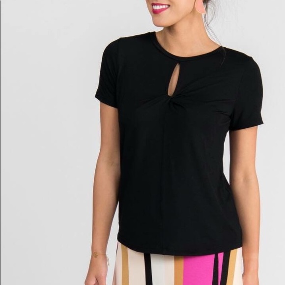 ⓝⓔⓦ Agnes & Dora Twist Keyhole Top •Black - Picture 3 of 6